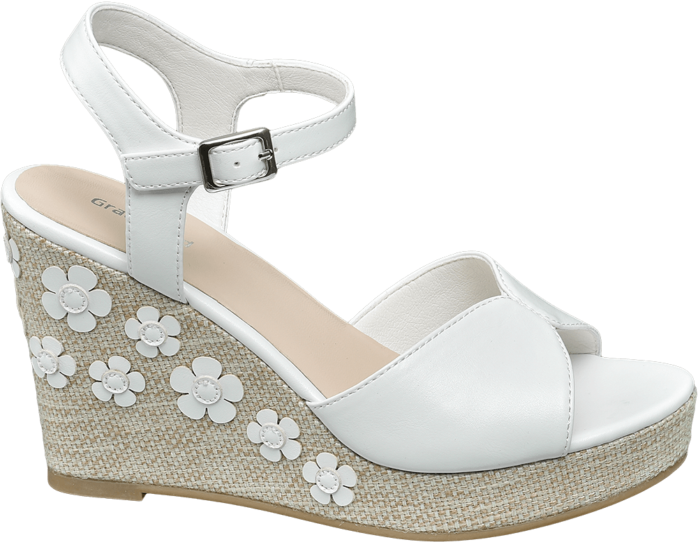 cuña-blanca-flores Shoelove by Deichmann
