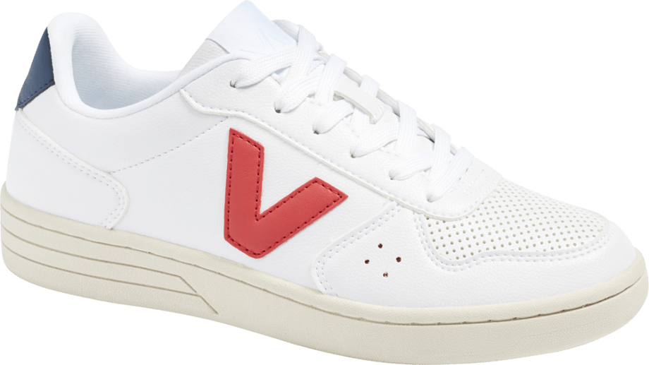 Sneakers blancas con detalles especiales en rojo