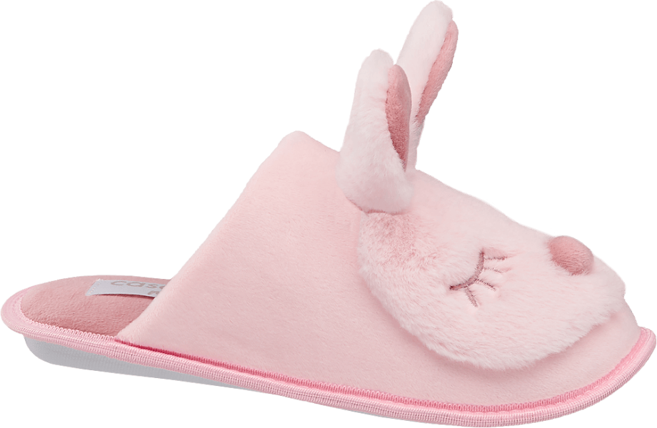 Zapatillas de estar por casa de conejo color rosa