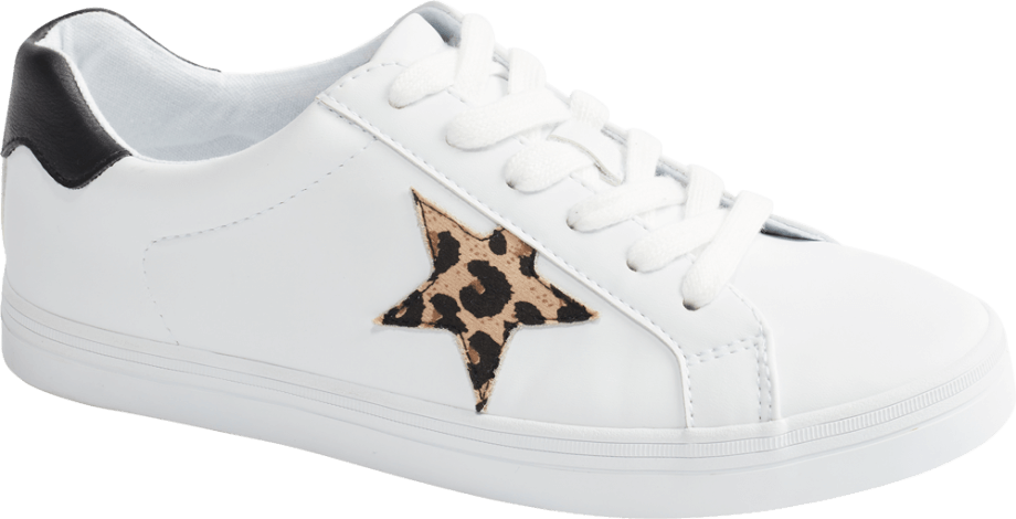 Sneakers blancas con pequeño toque de animal print
