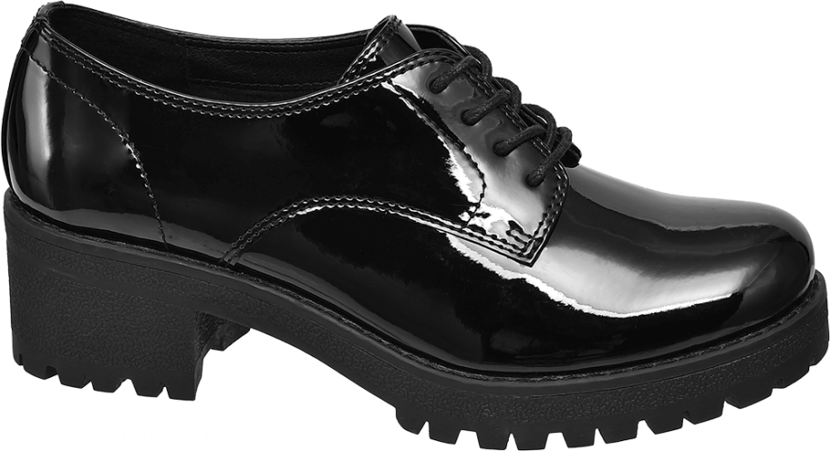 Zapato clásico con cordones y suela track color negro
