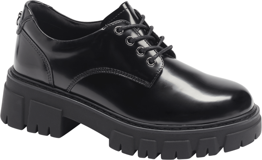 Zapato clásico negro con suela track
