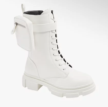 moda scarpe Deichmann combat boots bianco 