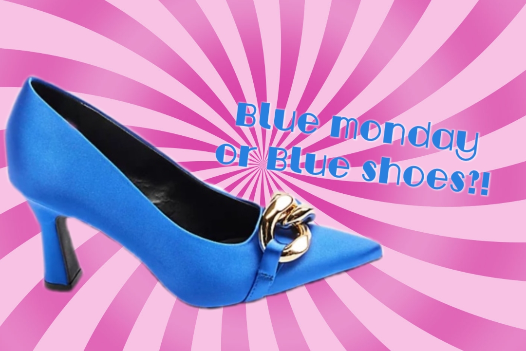 scarpe blue monday pumps blu con dettaglio catena oro