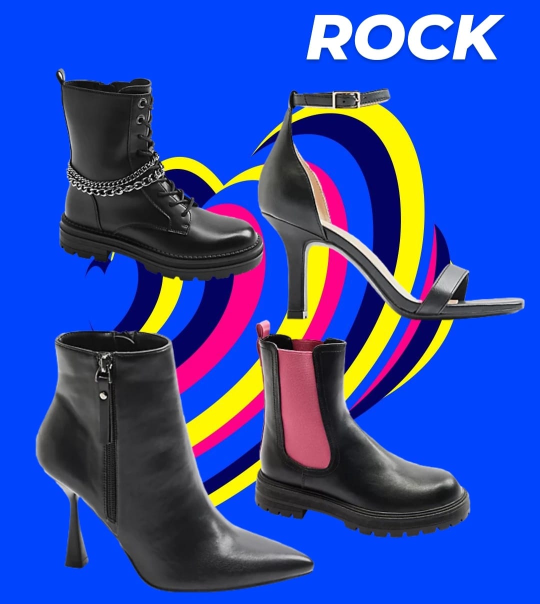 scarpe musica rock, scarpe nere collezione Deichmann