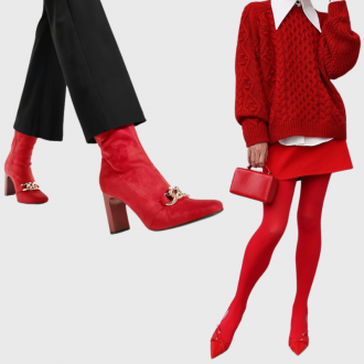 outfit Capodanno, scarpe rosse Deichmann 