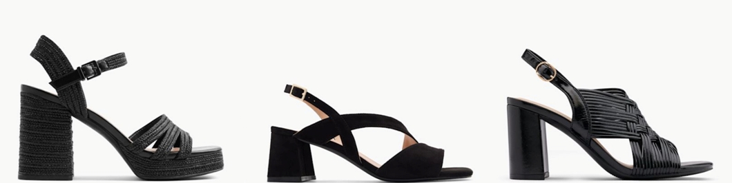 sandali neri block heels